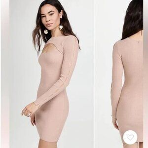 NWT Rebecca Minkoff Lauren Cut Out Detail Nude Wash Sweater Dress Size Small